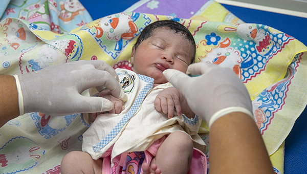 Newborn baby at the hospital