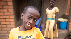 Rose's son Evance smiles after regaining his strength