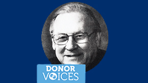 Donor Voices: picture of older man in black and white